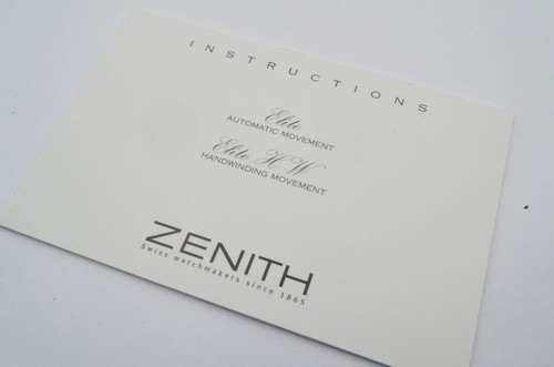 Zenith anleitung manual - anleitung, elite